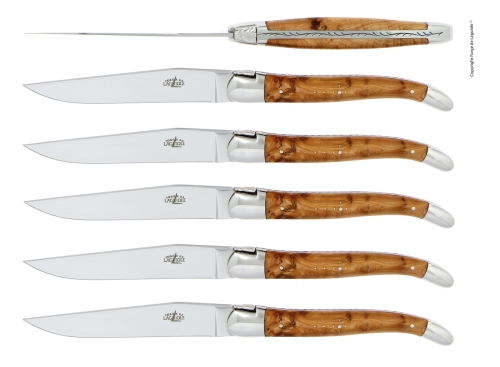 Kuusi veistä, En kahvat, kiillotettu, Tradition - Forge de Laguiole