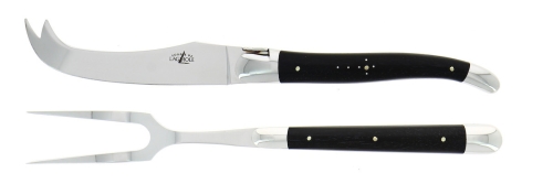 Juustosetti, Eebenpuu kahvat, kiiltävä, Tradition - Forge de Laguiole