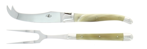 Juustosetti, Kirkas sarvikahva, kiillotettu, Tradition - Forge de Laguiole