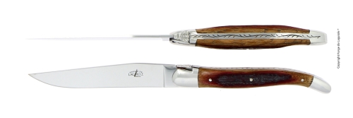 Kaksi veistä, Oak Barrel puukahva, kiillotettu, Tradition - Forge de Laguiole
