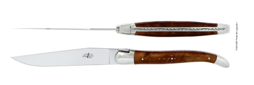 Kaksi veistä, Tuja kahva, kiillotettu, Tradition - Forge de Laguiole