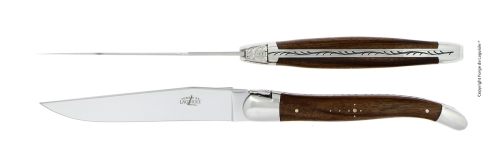 Kaksi veistä, Pähkinäkahva, kiillotettu, Tradition - Forge de Laguiole