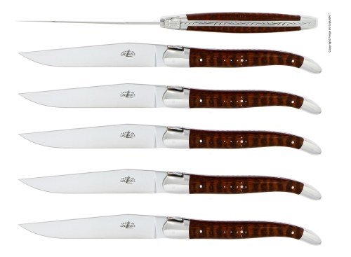 Kuusi veistä, käärmepuukahva, kiillotettu, Tradition - Forge de Laguiole
