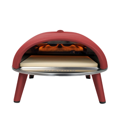 Pizzauuni Diavolo, kaasukäyttöinen, punainen - Delivita