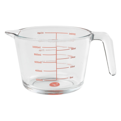 Karkaistu lasinen mittakannu, 1 litra - Tala