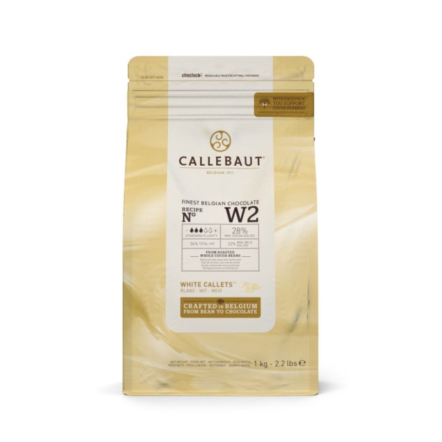 Couverture, valkosuklaa 28%, napit, 1 kg - Callebaut