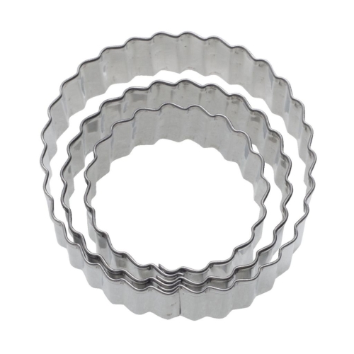 Piparkakkumuotti, pyöreä aaltomainen, 4, 5 ja 6 cm, 3-pack - Westmark