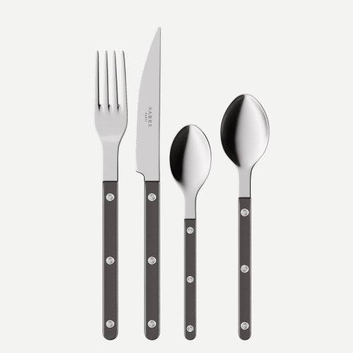 Ruokailuvälinesarja, 24 kpl, Bistrot Pearly, Dark grey - Sabre Paris