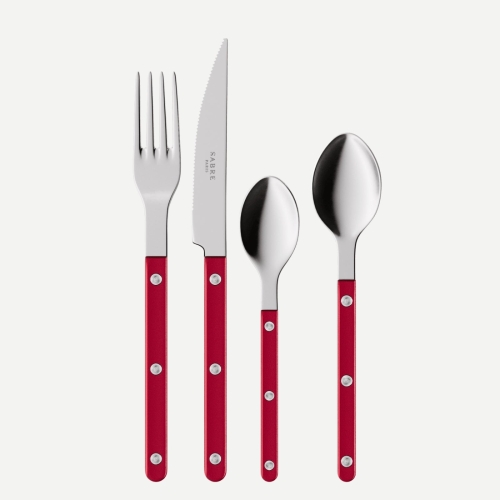 Ruokailuvälinesarja, 24 kpl, Bistrot Pearly, Red - Sabre Paris