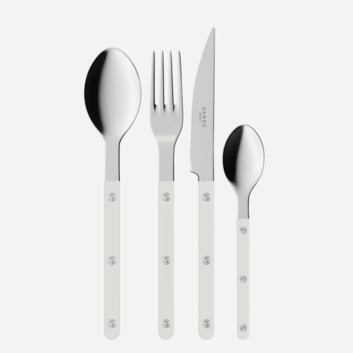Ruokailuvälinesarja, 24 kpl, Bistrot, White - Sabre Paris