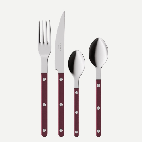 Ruokailuvälinesarja, 4 kpl, Bistrot Pearly, Aubergine - Sabre Paris