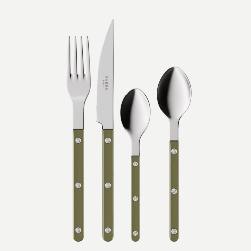 Ruokailuvälinesarja, 4 kpl, Bistrot Pearly, Olive - Sabre Paris