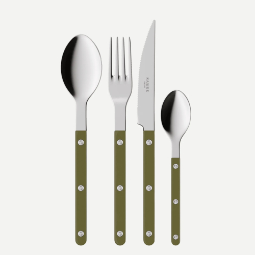 Ruokailuvälinesarja, 4 kpl, Bistrot, Green fern - Sabre Paris