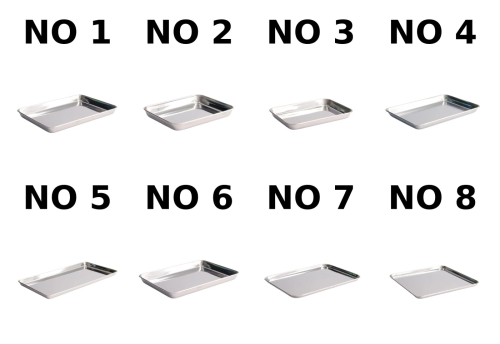 Japanilainen ruostumattomasta teräksestä valmistettu tarjotin, Bakozara - 5 pack