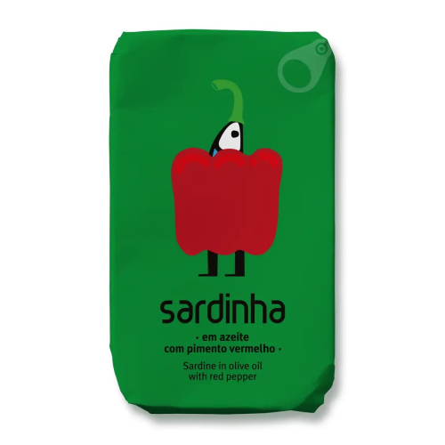 Sardiinit Luomuoliiviöljyssä, Luomupaprika, 120 g - Sardinha