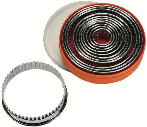 Aaltomaiset pyöreät muotit, 12 kappaleen sarja - Schneider