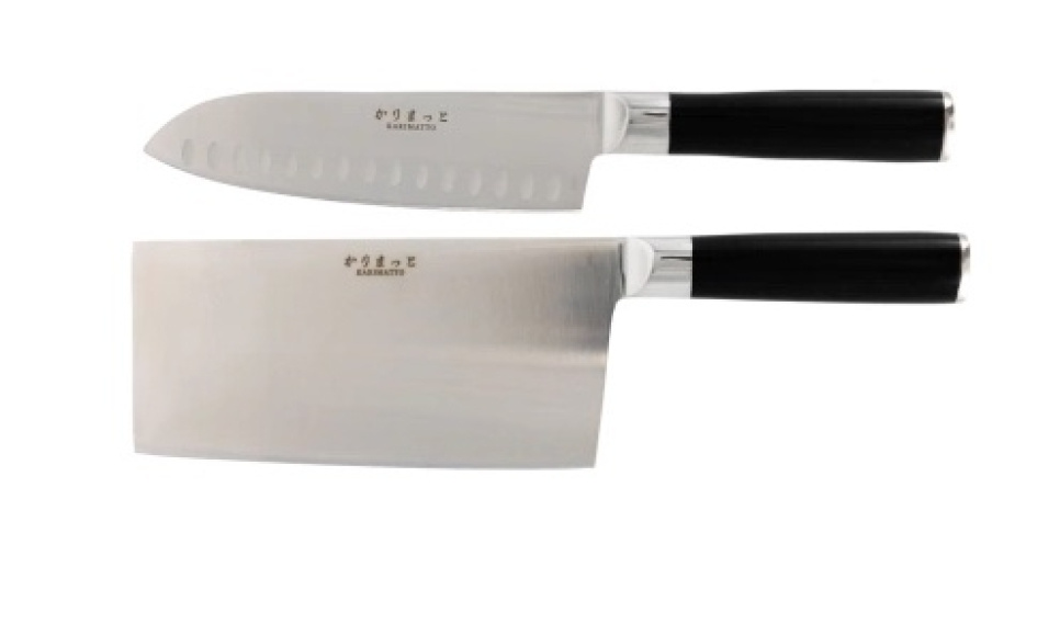 Santoku-veitsi 17,5cm + kiinalainen kaivuri 18cm - Karimatto ryhmässä Ruoanlaitto / Keittiöveitset / Veitsisetit @ KitchenLab (1070-28228)