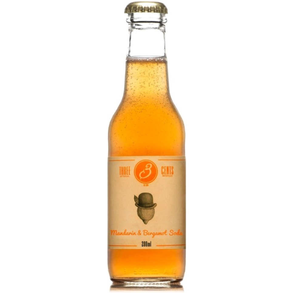 Mandarin & Bergamot Soda, 200 ml - Three Cents ryhmässä Ruoanlaitto / Tuontituotteet @ KitchenLab (1083-28757)