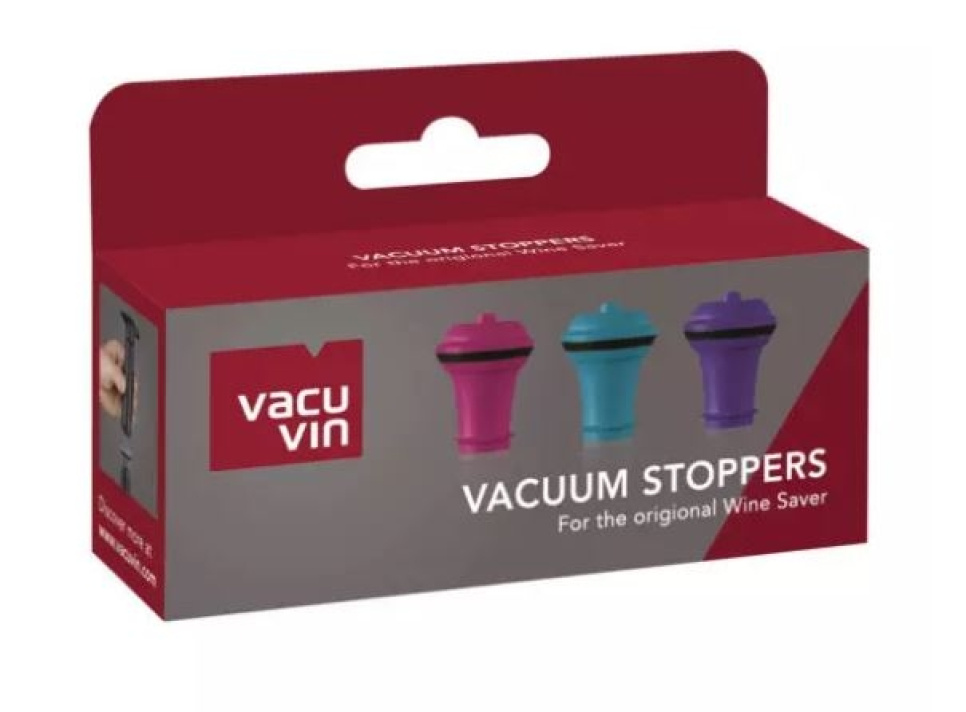 Viinitulpat eri väreissä, 3-pack - Vacuvin