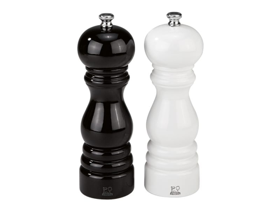 Suola- ja pippurimylly, Paris Duo 18 cm, Musta & Valkoinen - Peugeot ryhmässä Ruoanlaitto / Keittiövälineet / Suola- ja pippurimyllyt @ KitchenLab (1090-14897)