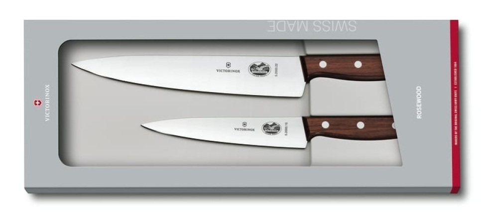Keittiöveitsisetti, 2 kpl puukahva - Victorinox ryhmässä Ruoanlaitto / Keittiöveitset / Veitsisetit @ KitchenLab (1090-23189)