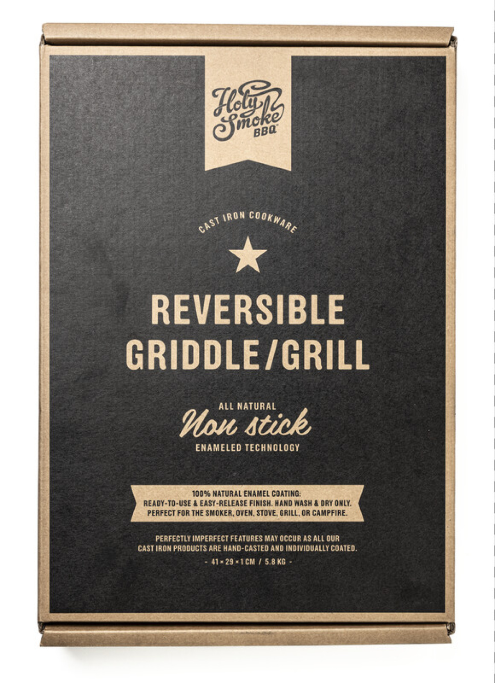  Emaloitu valurautainen käännettävä parila/grilli, 41 x 29 cm - Holy Smoke BBQ