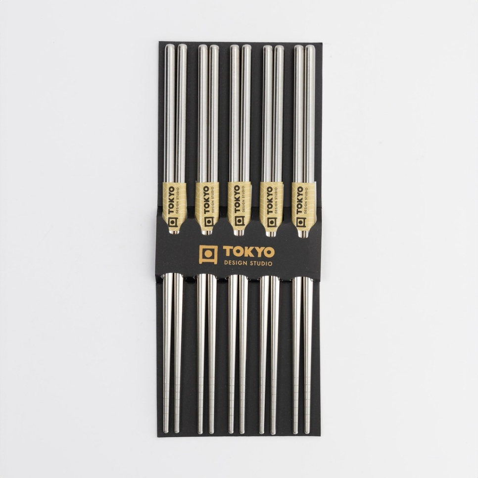 Syömäpuikot, 5-pack - Tokyo Design Studio - Ruostumatonta terästä ryhmässä Ruoanlaitto / Keittiövälineet / Aasialainen ruoanlaitto @ KitchenLab (1317-33088)