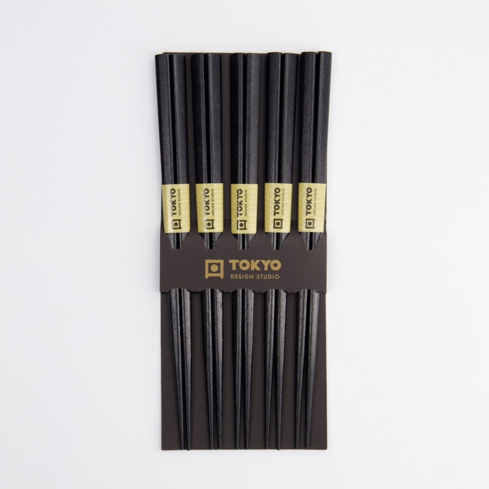 Syömäpuikot, 5-pack - Tokyo Design Studio - Musta puu ryhmässä Ruoanlaitto / Keittiövälineet / Aasialainen ruoanlaitto @ KitchenLab (1317-33089)