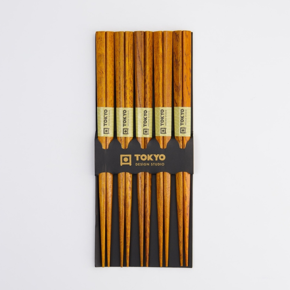 Syömäpuikot, 5-pack - Tokyo Design Studio - Tummaa puuta ryhmässä Ruoanlaitto / Keittiövälineet / Aasialainen ruoanlaitto @ KitchenLab (1317-33090)
