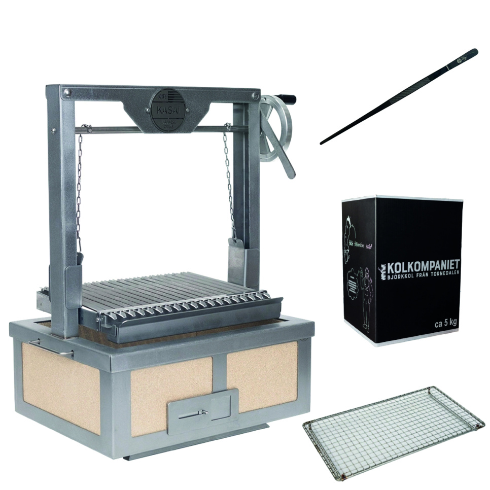 Japanilainen pöytägrilli / Konro, Kasai Medium Wide Asado Parrilla -ritilällä ja hiilellä ryhmässä Grillit, Liedet & Uunit / Grillit / Pöytägrillit @ KitchenLab (1317-34669)