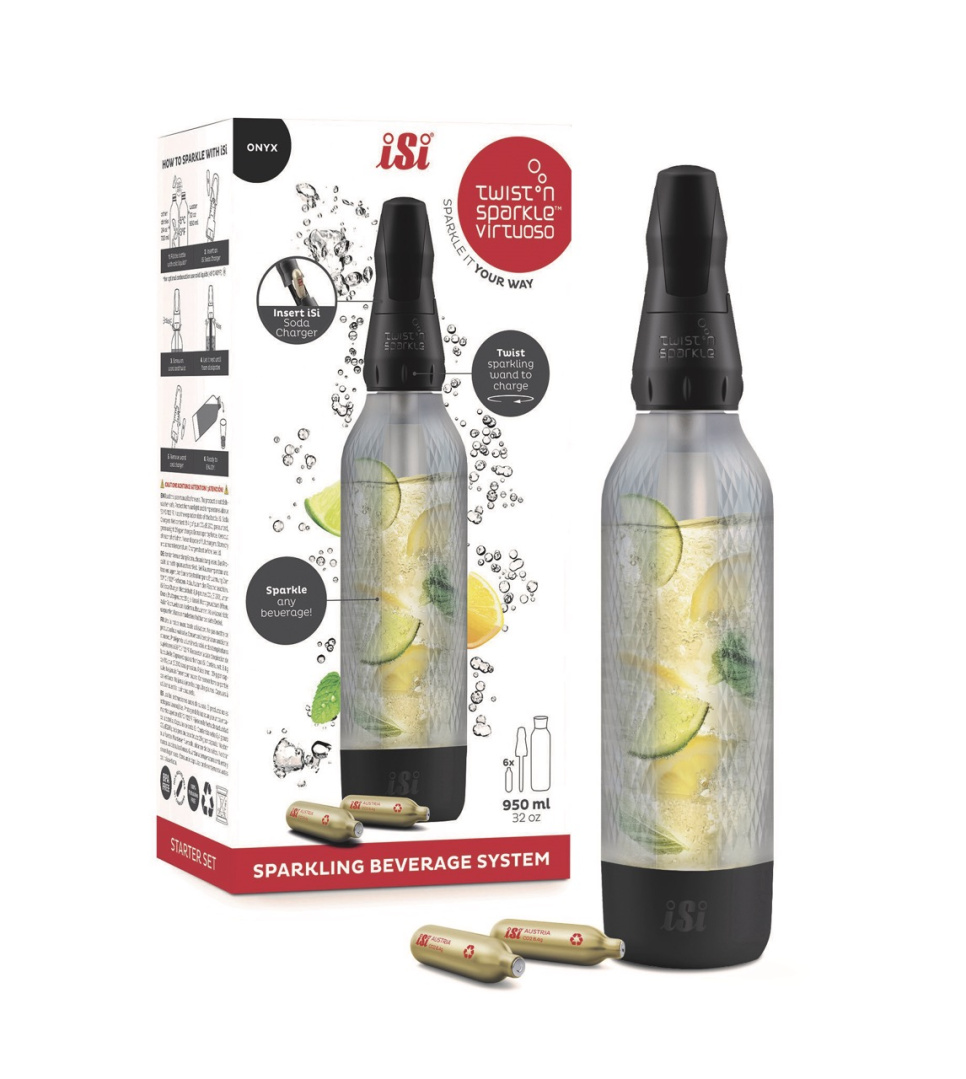 Twist\'n Sparkle Virtuoso Starter Set, Onyx - iSi ryhmässä Keittiökoneet / Muut keittiökoneet / Hiilihapotuslaitteet @ KitchenLab (1362-35568)