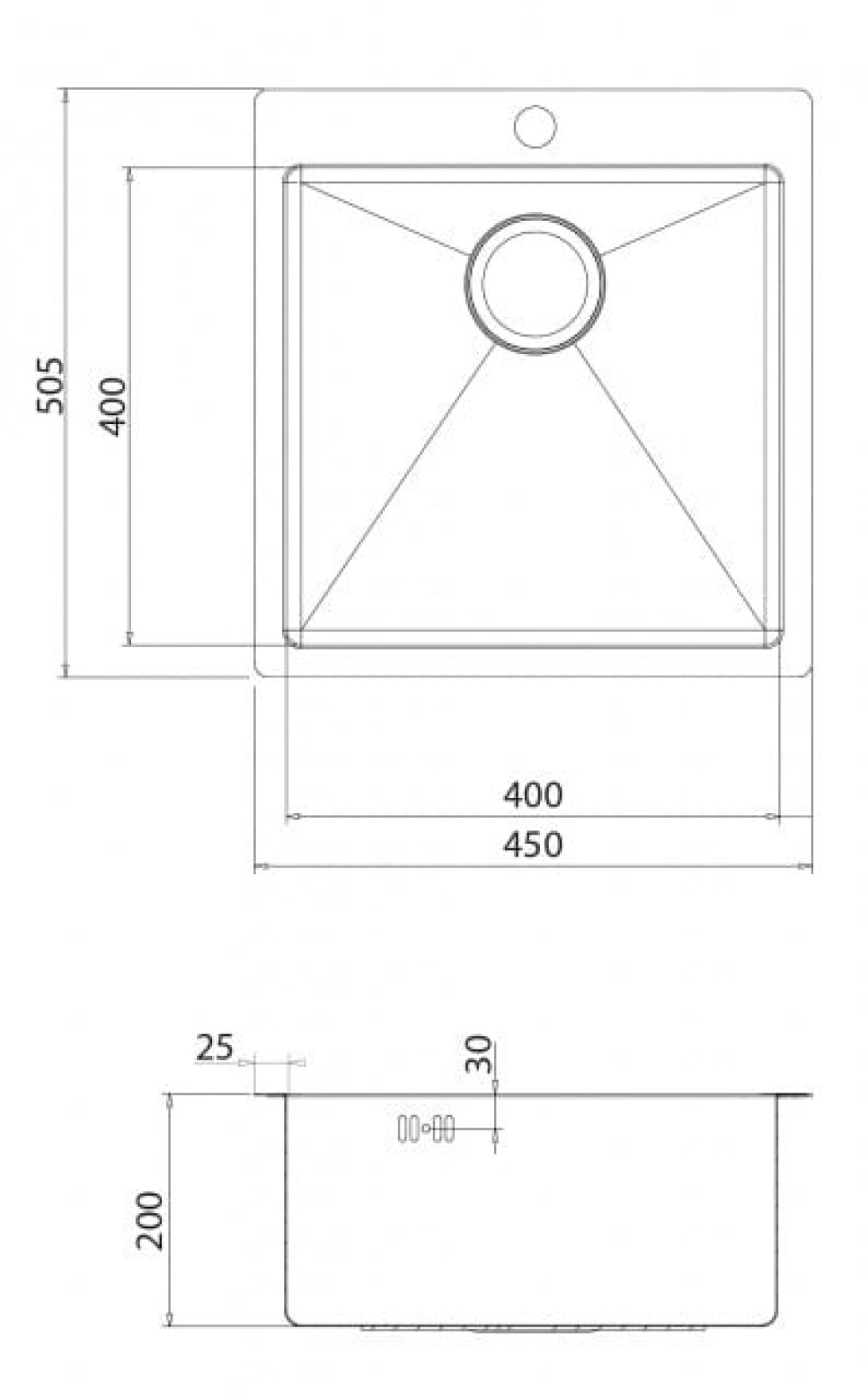 Ruostumaton tiskiallas 450 x 505 mm