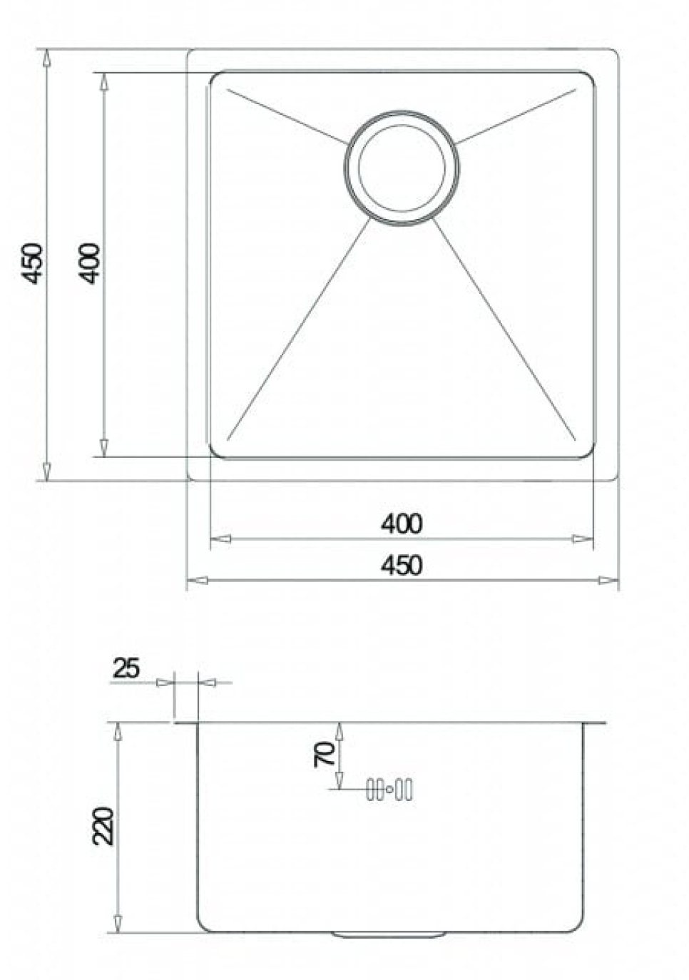 Ruostumaton tiskiallas 450 x 450 mm Ruostumaton tiskiallas 450 x 450 mm
