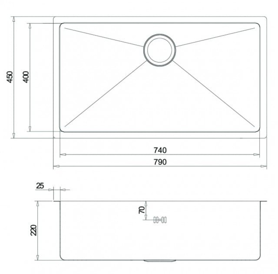 Ruostumaton tiskiallas 790 x 450 mm Ruostumaton tiskiallas 790 x 450 mm