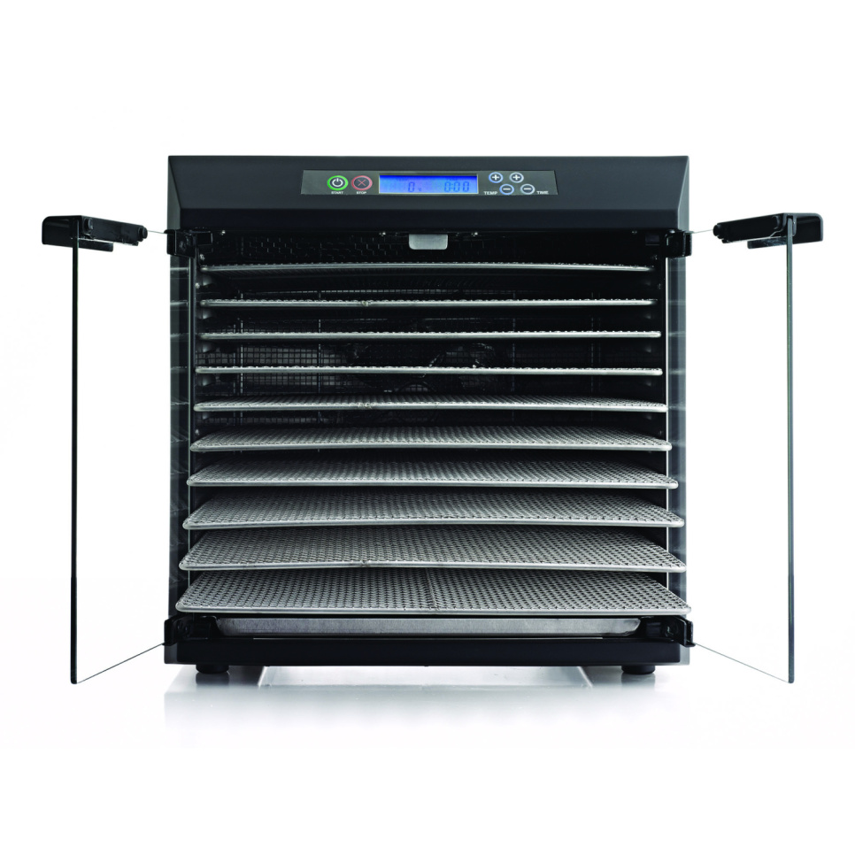 Ruostumattomasta teräksestä valmistettu kuivauskaappi PRO EXC10EL, 10 alustaa - Excalibur