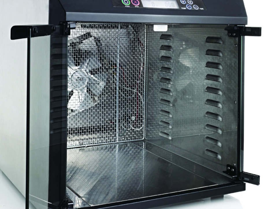 Ruostumattomasta teräksestä valmistettu kuivauskaappi PRO EXC10EL, 10 alustaa - Excalibur