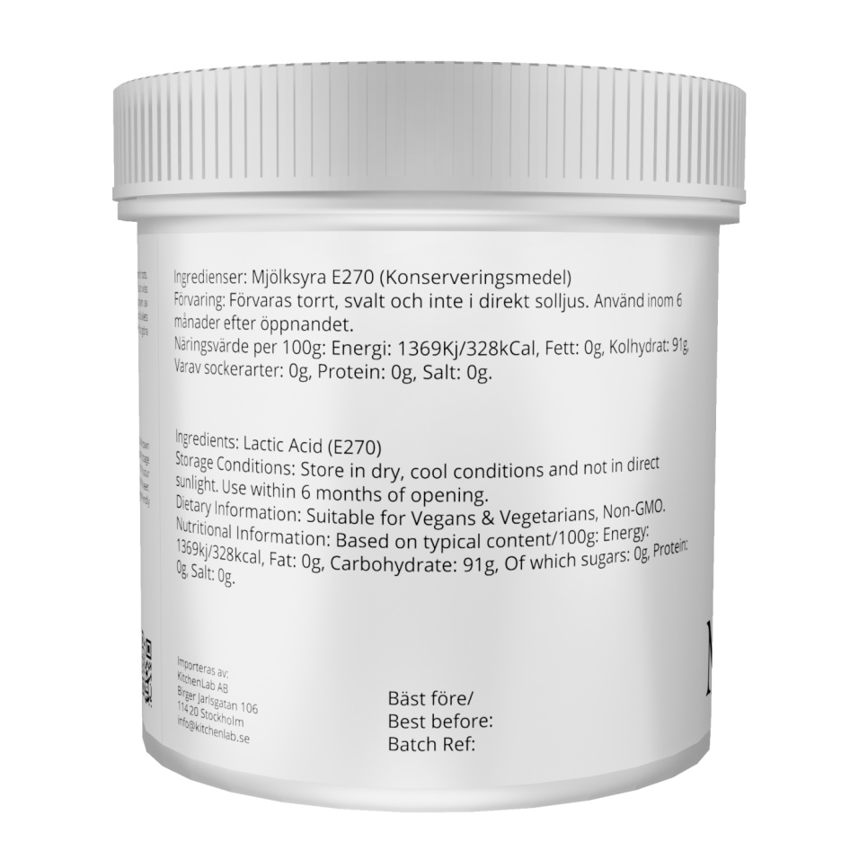 Maitohappo (E270) - The Kitchen Lab