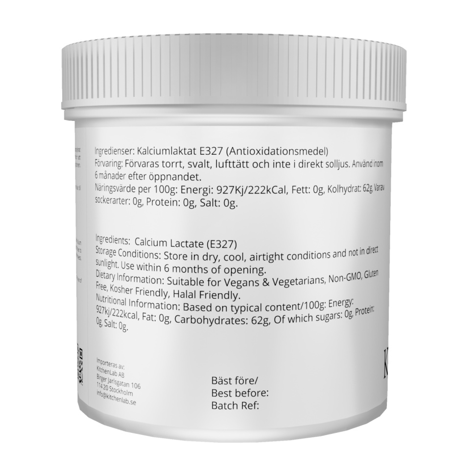 Kalsiumlaktaatti (E327) - The Kitchen Lab