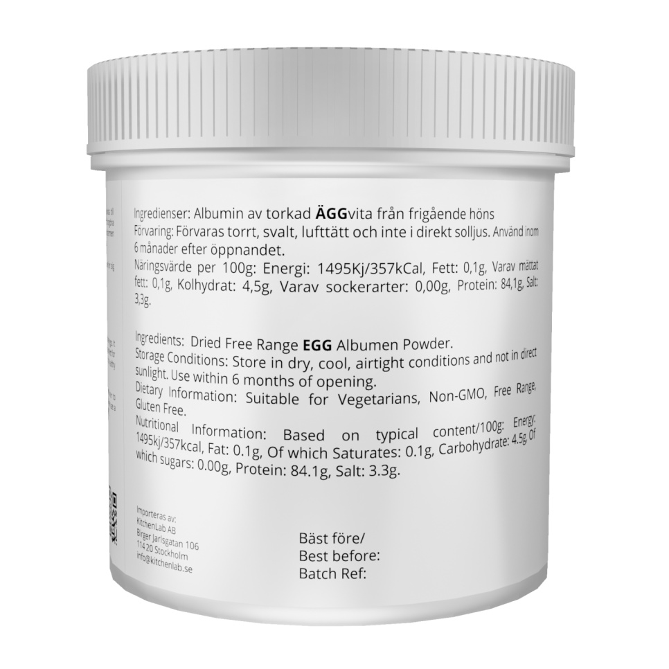 Munanvalkuaisjauhe, albumiini - The Kitchen Lab - 500 g Munanvalkuaisjauhe, albumiini - The Kitchen Lab - 500 g
