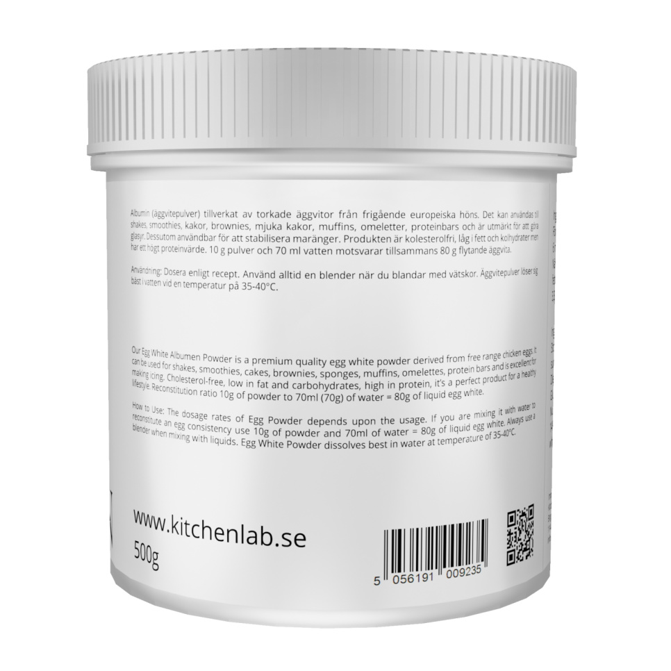 Munanvalkuaisjauhe, albumiini - The Kitchen Lab - 500 g Munanvalkuaisjauhe, albumiini - The Kitchen Lab - 500 g