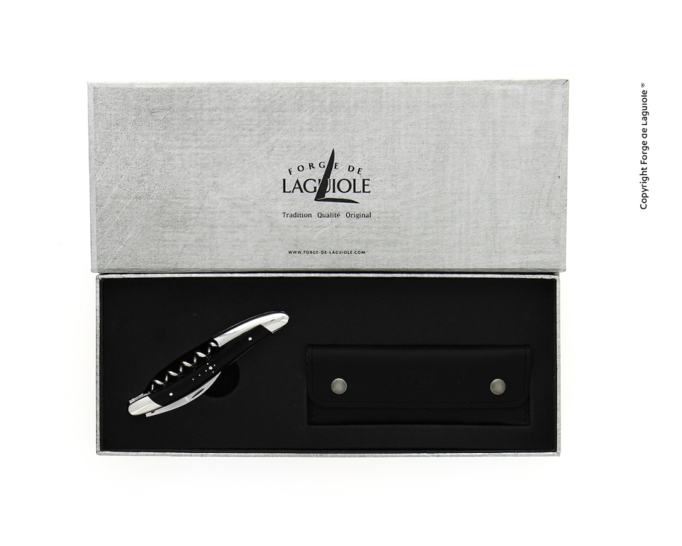 Tummasarvinen sommelier-veitsi, kiillotettu, Tradition - Forge de Laguiole