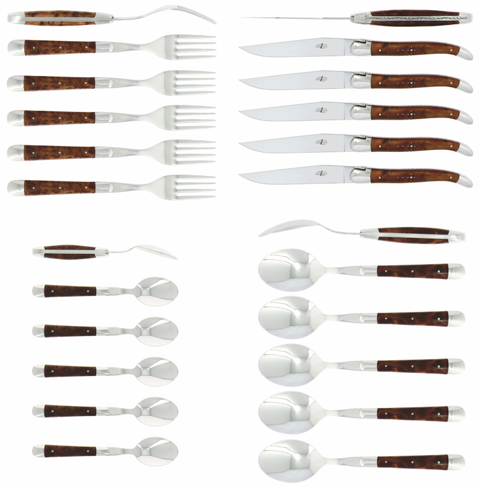 Ruokailuvälinesarja 05, Tuja kahvat, kiillotettu, Tradition - Forge de Laguiole ryhmässä Kattaus / Aterimet / Aterinsetit @ KitchenLab (1446-32867)