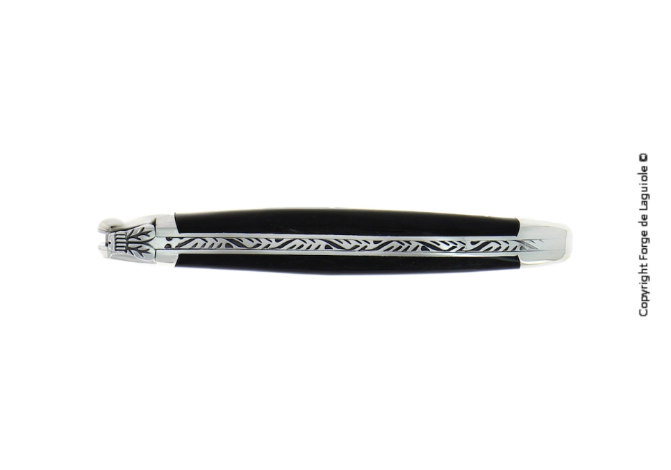 Taittoveitsi, 12 cm, Tumma sarvikahva, kiillotettu, Tradition - Forge de Laguiole