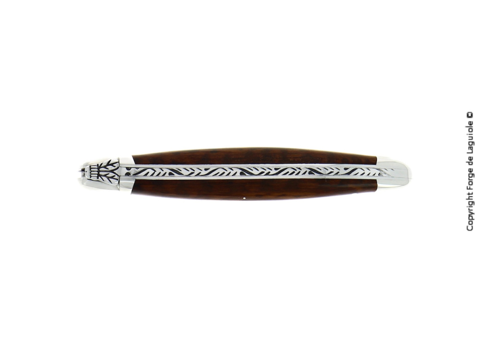 Taittoveitsi, 12 cm, Käärmepuukahva, kiillotettu, Tradition - Forge de Laguiole