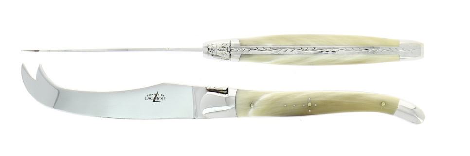 Juustosetti, Kirkas sarvikahva, kiillotettu, Tradition - Forge de Laguiole