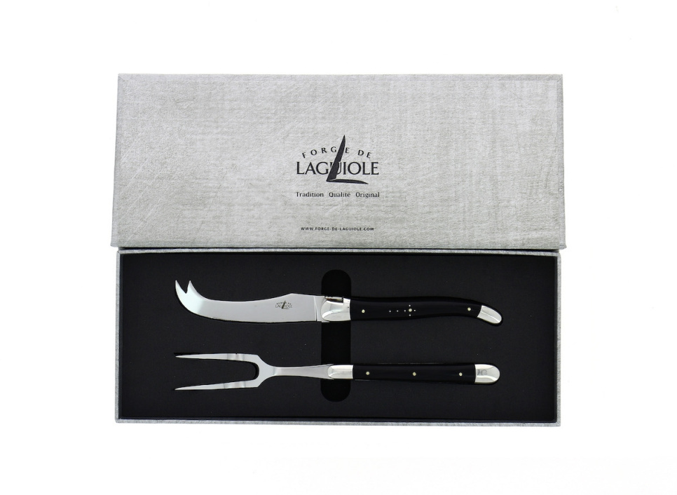 Juustosetti, Tumma sarvikahva, kiillotettu, Tradition - Forge de Laguiole