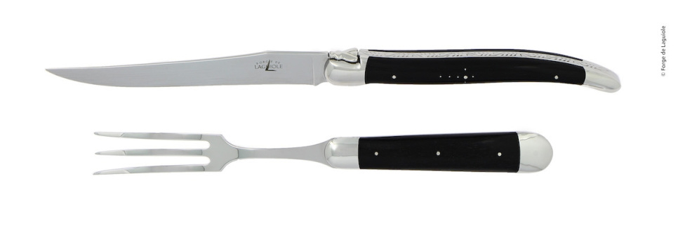 Veistosetti 17 cm, Eebenpuu kahva, kiillotettu, Tradition - Forge de Laguiole ryhmässä Ruoanlaitto / Keittiöveitset / Paistiveitset @ KitchenLab (1446-32946)