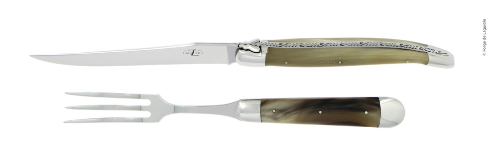 Veistosetti 17 cm, vaalea sarvikahva, kiillotettu, Tradition - Forge de Laguiole ryhmässä Ruoanlaitto / Keittiöveitset / Paistiveitset @ KitchenLab (1446-32948)