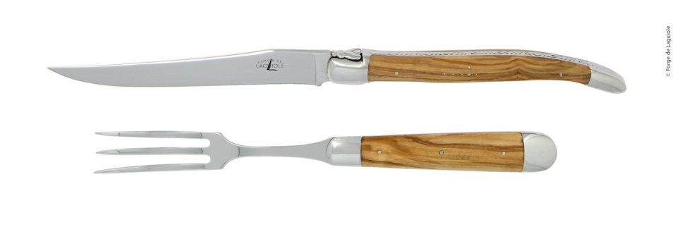 Veistosetti 17 cm, Oliivipuun kahva, kiillotettu, Tradition - Forge de Laguiole ryhmässä Ruoanlaitto / Keittiöveitset / Paistiveitset @ KitchenLab (1446-32950)