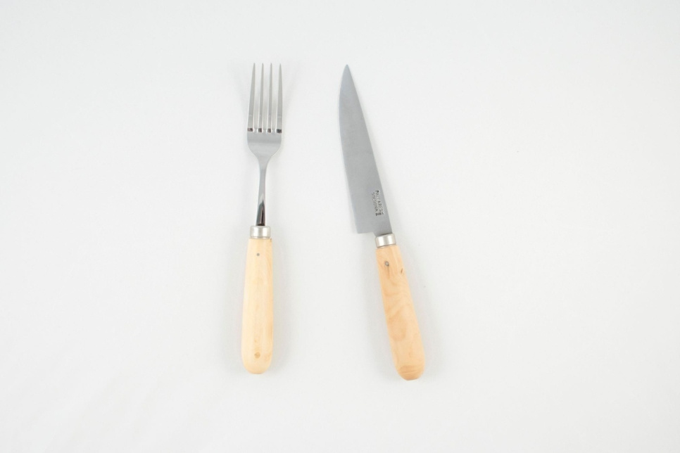 Veitsi ja haarukka puksipuunvarrella, 2-pakkaus - Pallarès ryhmässä Kattaus / Aterimet / Veitset @ KitchenLab (1451-23759)